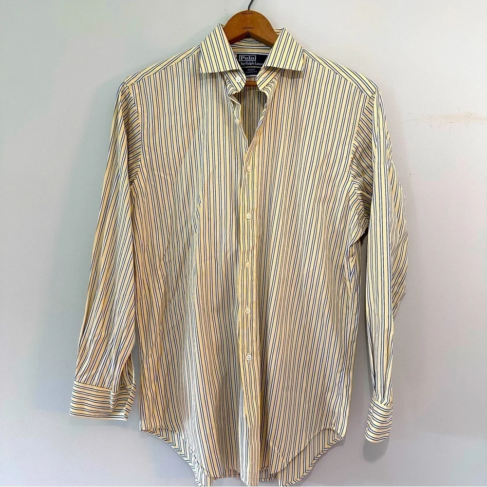 POLO Ralph Lauren Regent Classic Fit Yellow & Blue Striped Button Down Shirt